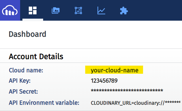 Cloudinary cloud name